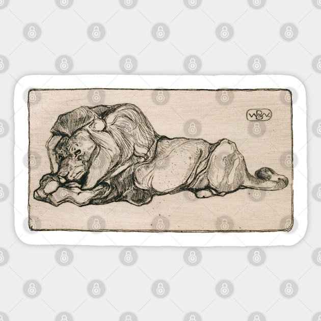 Resting Lion Sticker by UndiscoveredWonders